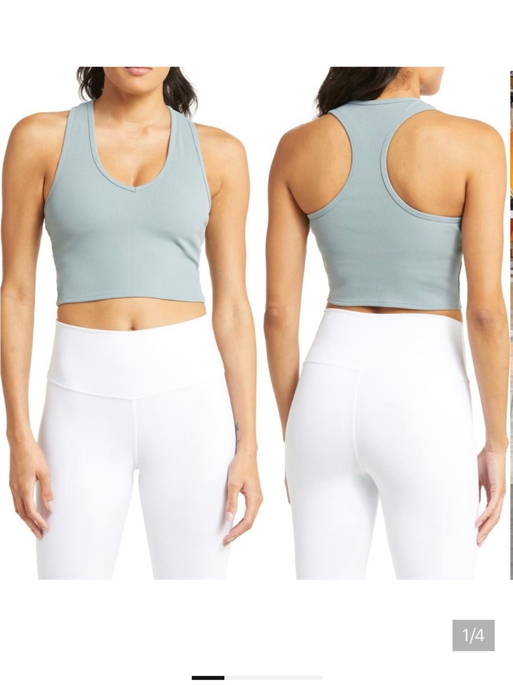 ALO YOGA Goddess ribbed tank size large cosmic blue - Picture 3 of 7